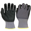 Palm recubierta con puntos de alto agarre de los puntos de trabajo anti-abrasión Guantes de nitrilo micro-foam nylon/spandex Knit 13 calibre de espuma de calibre